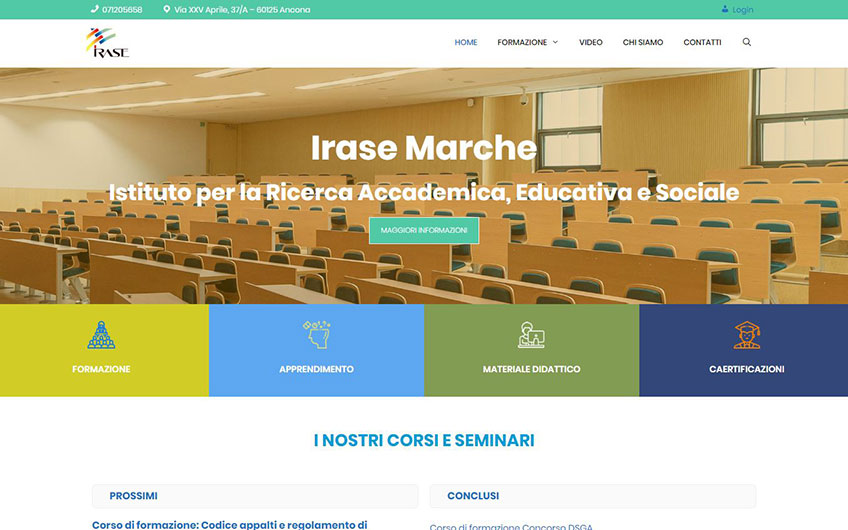 Progetto sito Irase Marche Ancona