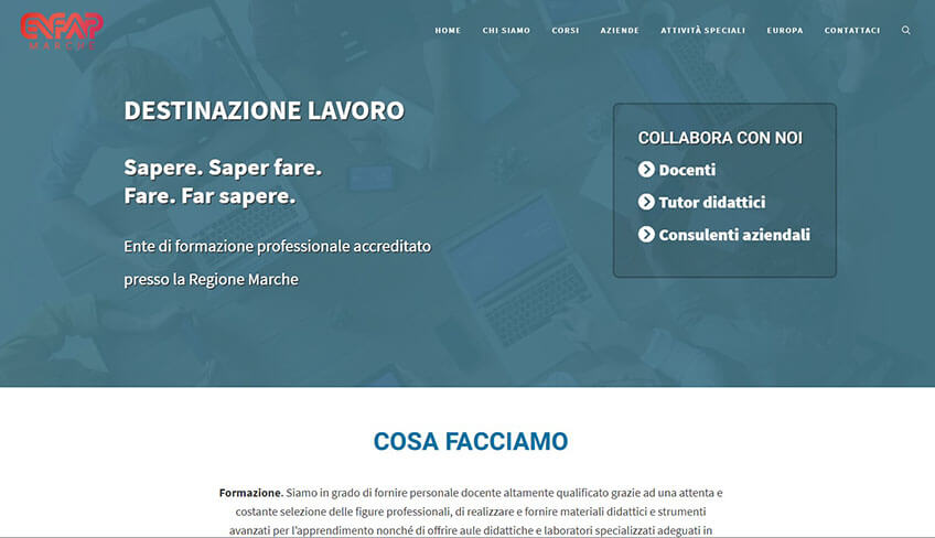 Progetto sito web Enfap Marche